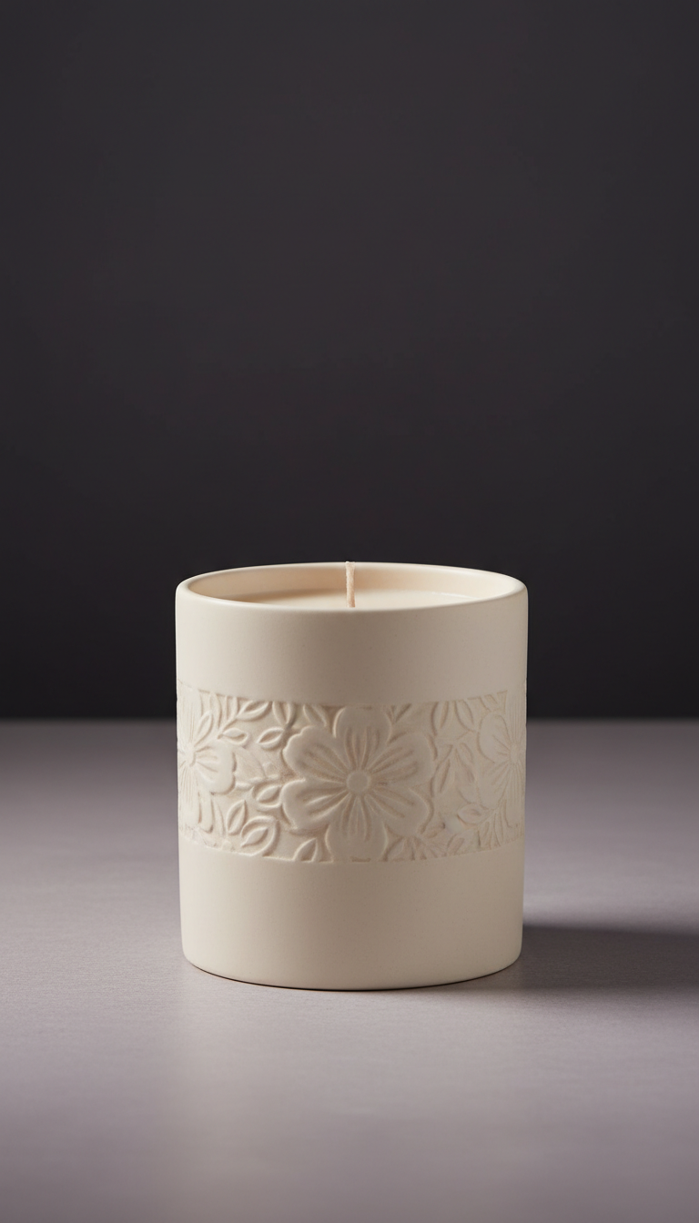 Sculpted Ceramic Candle Noir Oud